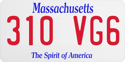 MA license plate 310VG6