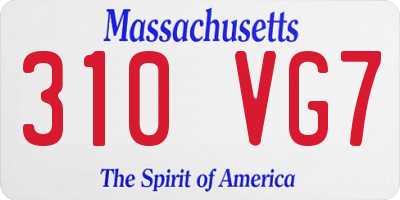 MA license plate 310VG7