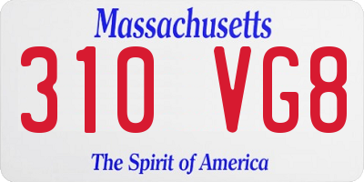 MA license plate 310VG8