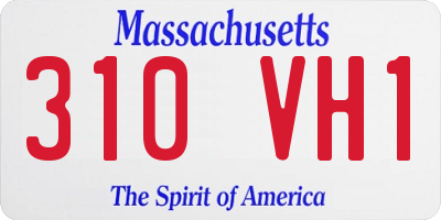 MA license plate 310VH1