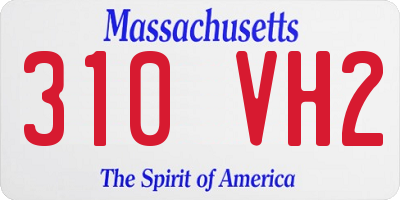 MA license plate 310VH2