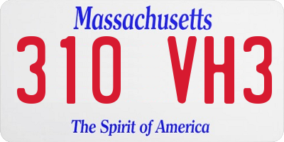 MA license plate 310VH3