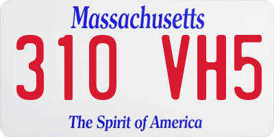 MA license plate 310VH5