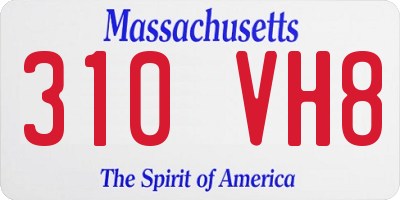 MA license plate 310VH8