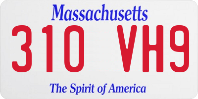 MA license plate 310VH9