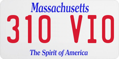 MA license plate 310VI0