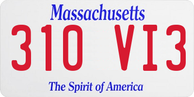 MA license plate 310VI3