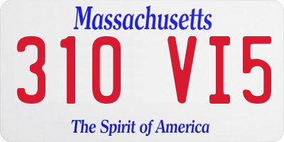 MA license plate 310VI5