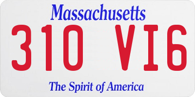 MA license plate 310VI6