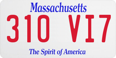 MA license plate 310VI7