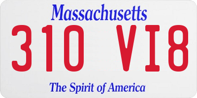 MA license plate 310VI8