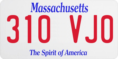 MA license plate 310VJ0