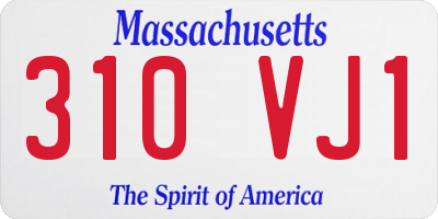 MA license plate 310VJ1