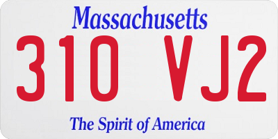 MA license plate 310VJ2