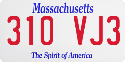 MA license plate 310VJ3