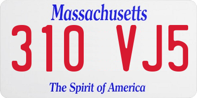 MA license plate 310VJ5
