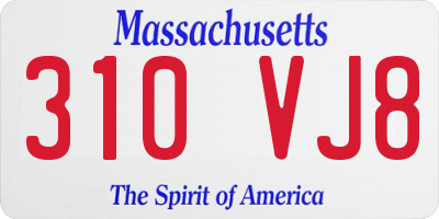 MA license plate 310VJ8