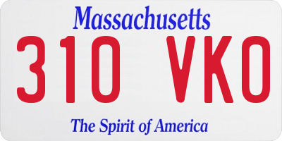 MA license plate 310VK0