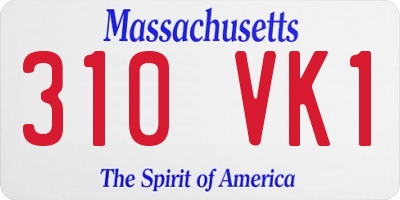 MA license plate 310VK1