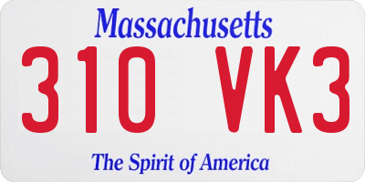 MA license plate 310VK3