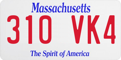 MA license plate 310VK4