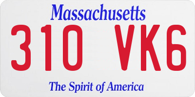 MA license plate 310VK6