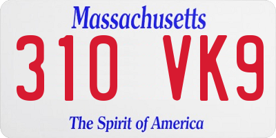MA license plate 310VK9