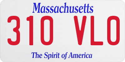 MA license plate 310VL0