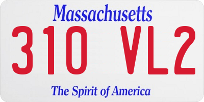 MA license plate 310VL2