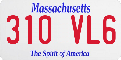 MA license plate 310VL6