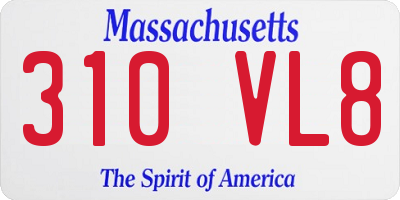 MA license plate 310VL8