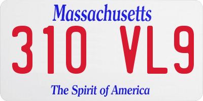 MA license plate 310VL9