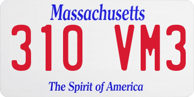 MA license plate 310VM3