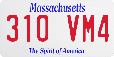 MA license plate 310VM4