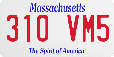 MA license plate 310VM5