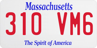 MA license plate 310VM6