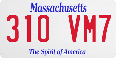 MA license plate 310VM7