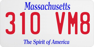 MA license plate 310VM8