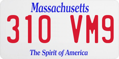 MA license plate 310VM9