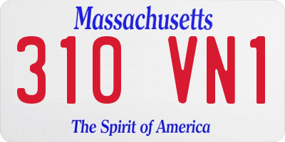MA license plate 310VN1