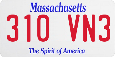 MA license plate 310VN3