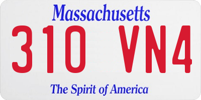 MA license plate 310VN4