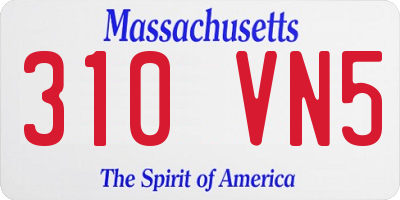 MA license plate 310VN5