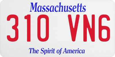 MA license plate 310VN6