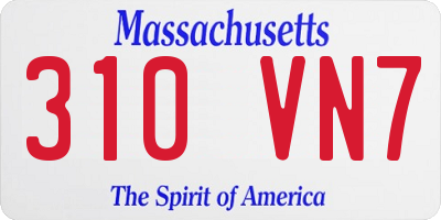 MA license plate 310VN7