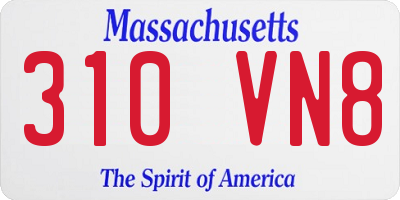 MA license plate 310VN8