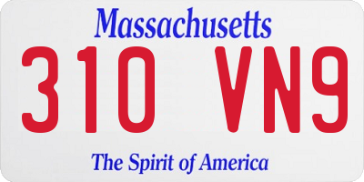 MA license plate 310VN9