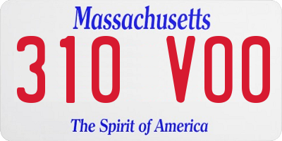 MA license plate 310VO0