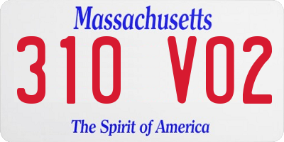 MA license plate 310VO2