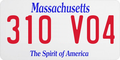 MA license plate 310VO4
